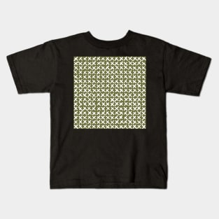 Lines and obliques Joining together in geometric imperfection to create a faux Crosstitch pattern Kids T-Shirt